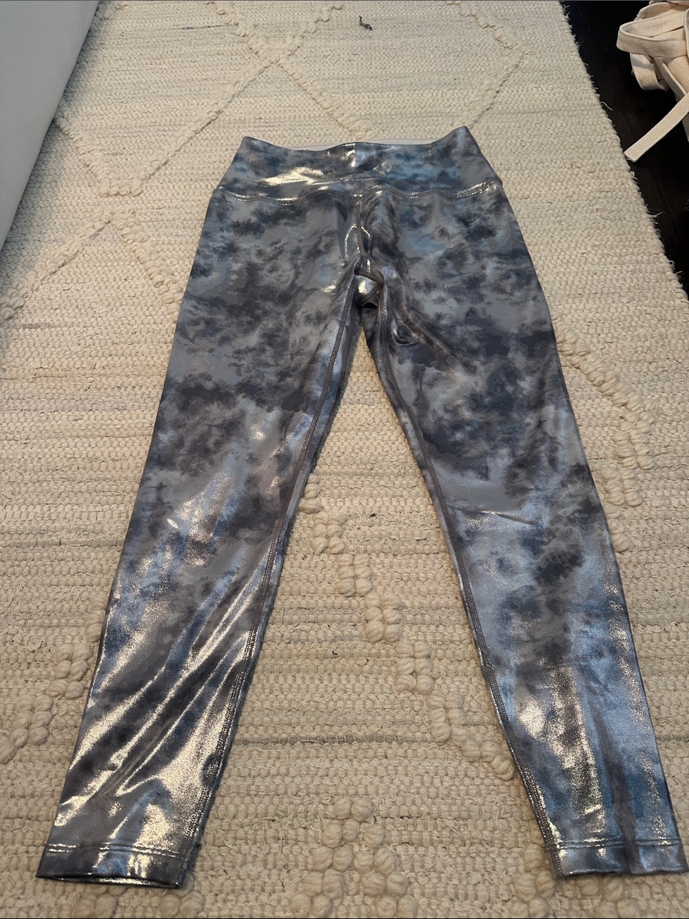 Beyond Yoga Metallic Gray Tie-Dye High-Waist Jeggings